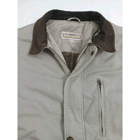 Chore Barn Hunting Field Barn Coat Jacket Bomber Large Plaid Flannel Lined Khaki - Picture 2 of 11